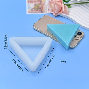 Detailed view of flexible silicone mold for triangular geometric soap and resin crafts