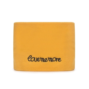 Bandeau tricoté jaune pour bébé avec broderie sur un tissu doux et extensible