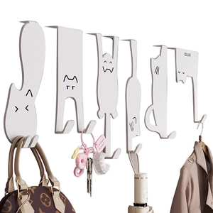 Weiße Katzen Türhaken aus Metall für Taschen und Regenschirme im Eingangsbereich