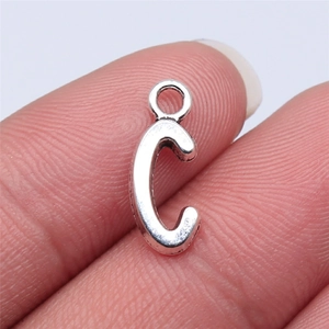 Silver alloy letter c pendant charm for DIY handmade jewelry accessories, 16mm size