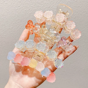 Gummy bear heart hair claw clips in macaron colors for elegant women hairstyles