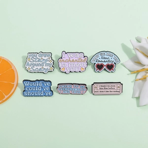 Enamel Pin Brooch Alloy Drip Oil Music Themed Lyric Quote Style Badge Jewelry Accessory Fashion Decorative Pins For Backpack Jacket