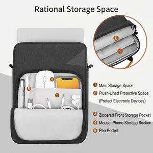 Slim laptop sleeve for 11 and 13 inch tablets with multiple storage compartments