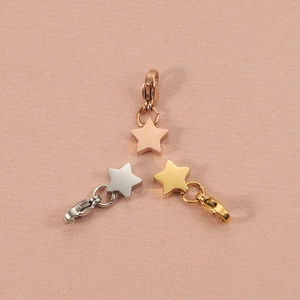 Star Charm Stainless Steel Pendant With Lobster Clasp For DIY Jewelry Making Minimalist Pentagram For Necklace Bracelet