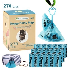 Eco-friendly lavender scented pet waste bags with leak-proof rolls and fabric dispenser