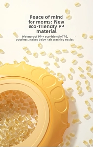 Detail of baby bath cap made from eco-friendly PP and waterproof TPE material