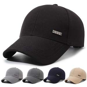 Casquette De Baseball Classique En Coton Ajustable Chapeau Soleil Extérieur Décontracté Visière Courbée Avec Logo Métal