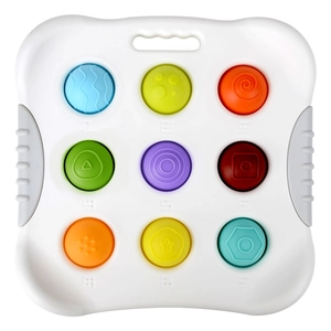 Colorful baby sensory toy with nine textured press bubbles and embossed numbers 1-9