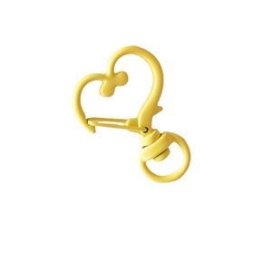 Yellow heart-shaped swivel lobster clasp made of painted alloy for keychain accessories