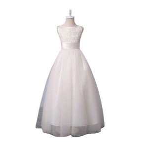 Robe de princesse ivoire pour demoiselle d'honneur avec corsage en dentelle et tulle