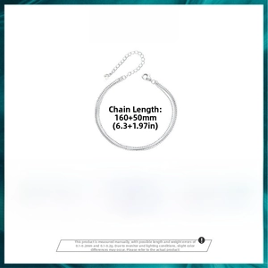 Detailed chart of triple-layer 925 sterling silver bracelet with 160+50mm length spec