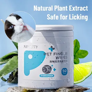 50pcs pet ear cleaning wipes for cats and dogs with natural plant extracts for hygiene