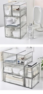 Detail der stapelbaren Acryl-Schreibtisch-Organizer für Make-up und Schreibwaren-Aufbewahrung