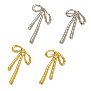 Minimalist 14K gold and silver plated stainless steel butterfly stud earrings for women