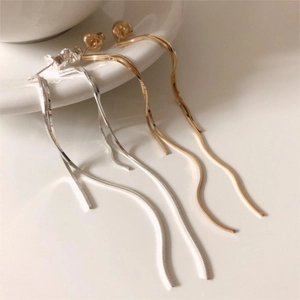 925 Sterling Silver Earrings Long Tassel Snake Bone Chain Minimalist Drop Ear Threader Jewelry For Women Fashion Elegant