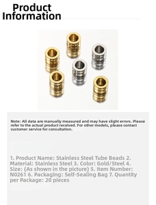 Macro detail of gold and silver stainless steel spacer beads for DIY jewelry making