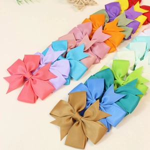 Set of 21 colorful 8cm grosgrain ribbon hair bows for women in vibrant candy colors