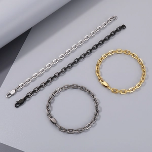 7mm stainless steel curb chain necklace for men and women in silver, black and gunmetal