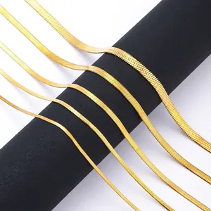 Colliers maille serpent en acier inoxydable doré de 2mm à 5mm pour femmes
