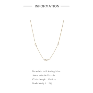 Detail showing S925 sterling silver chain with AAAAA zircon and product specifications