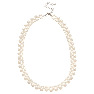 Elegant double-layer pearl necklace with graduated beads and stainless steel clasp