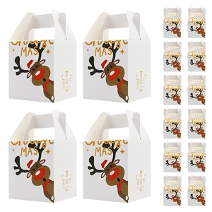 European Christmas apple gift box with cartoon reindeer pattern and handle