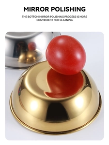 Mirror polishing detail of gold and silver stainless steel dipping sauce bowls