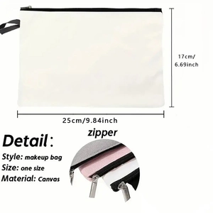 Borsa da trucco in tela bianca con stampa fronte-retro per l'Indipendenza e dimensioni