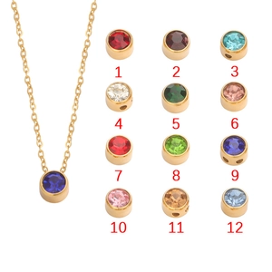 Collana in acciaio inossidabile con pietra portafortuna, accessori per gioielli DIY colorati.