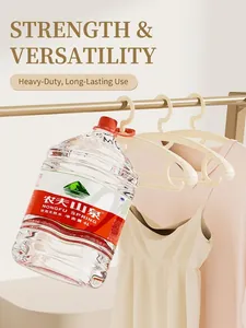 Detail showing high load-bearing capacity of the wide shoulder non-slip plastic hanger