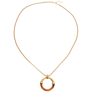 Collana vintage con pendente geometrico in resina e catena dorata per le donne