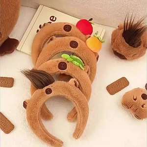 Capybara Plush Headband Soft Animal Hair Hoop Face Washing Hairband Cute Cartoon Hair Accessory For Women Girls