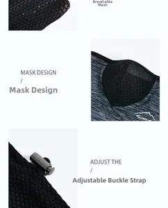 Detail of breathable mesh fabric and adjustable drawstring on a sun protection face mask
