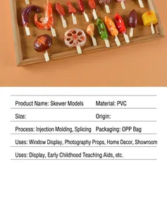 Detailweergave van PVC barbecue-voedselmodellen met realistische texturen