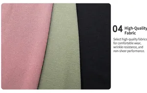 Detailed fabric texture of high-waist skirts in pink, grey-green, and black colors