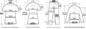 Guide de mesure des tailles pour hauts, t-shirts, robes et pantalons pour femmes