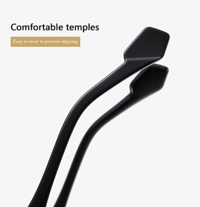 Detail of comfortable black anti-slip temples on cat eye sunglasses for a secure fit