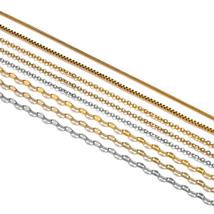 Halsketten-Set aus Titanstahl mit Schlangen- und Box-Kette in Gold und Silber