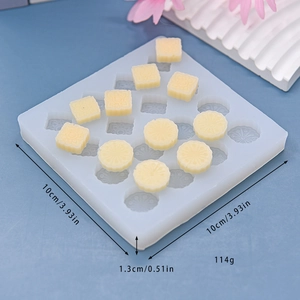 16-cavity square and round silicone mold for DIY candles with size specifications