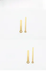 Polished gold clock hands for quartz movement including hour and minute pointers