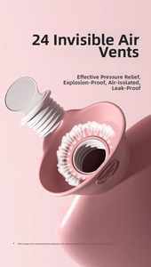 Détail d'une bouillotte rose avec évent anti-explosion à 24 trous et bouchon à vis sécurisé