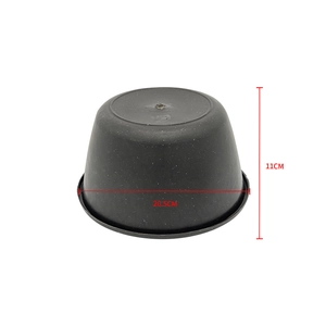 Transparent black plastic protective cone hat stand holder with 20.5cm diameter base