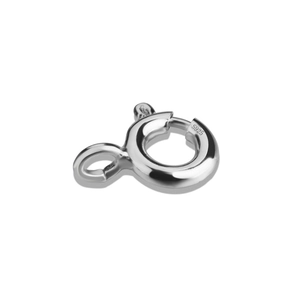 Polished S925 sterling silver spring ring clasp for jewelry making and DIY necklaces