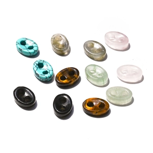 Assorted natural crystal pig nose beads in tiger eye and rose quartz for DIY jewelry making