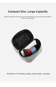 Silver rhinestone evening bag interior view showing capacity for phone and makeup
