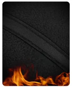 Detail of thickened fleece lining in winter hat for men, soft thermal insulation material