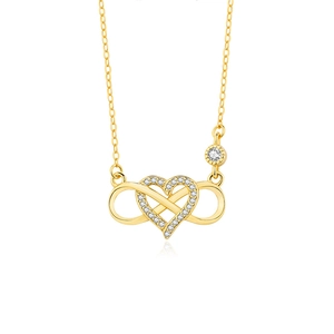 925 silver heart and infinity symbol pendant necklace with sparkling diamonds