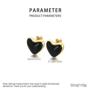 Detailed view of heart-shaped earrings with product dimensions 18x17mm and 6g weight