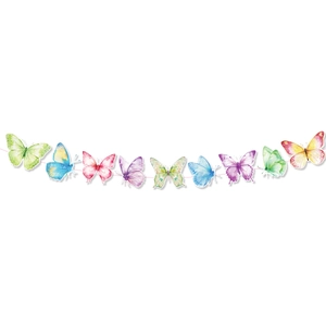 Colorful watercolor paper butterfly garland hanging decoration for spring tea parties
