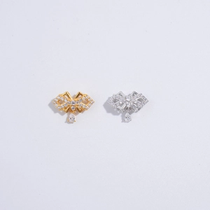Elegant S925 sterling silver bow pendant necklace set with clear cubic zirconia accents